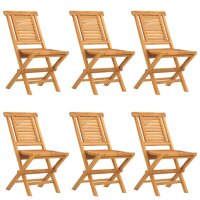 vidaXL Gartenst&uuml;hle 6 Stk. Klappbar 47x63x90 cm Massivholz Teak