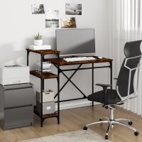 vidaXL Schreibtisch mit Regal Räuchereiche 105x50x90 cm Holzwerkstoff