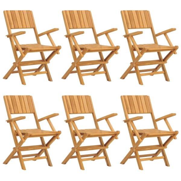 vidaXL Gartenst&uuml;hle 6 Stk. Klappbar 55x61x90 cm Massivholz Teak