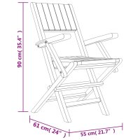 vidaXL Gartenst&uuml;hle 6 Stk. Klappbar 55x61x90 cm Massivholz Teak