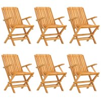 vidaXL Gartenst&uuml;hle 6 Stk. Klappbar 61x67x90 cm Massivholz Teak