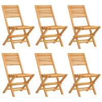 vidaXL Gartenst&uuml;hle 6 Stk. Klappbar 47x62x90 cm Massivholz Teak