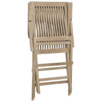 vidaXL Gartenst&uuml;hle 2 Stk. Klappbar Grau 56x61x89 cm Massivholz Teak