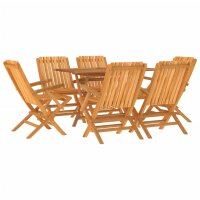 vidaXL 7-tlg. Garten-Essgruppe Massivholz Teak