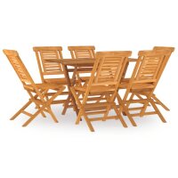 vidaXL 7-tlg. Garten-Essgruppe Massivholz Teak