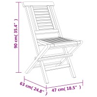 vidaXL 5-tlg. Garten-Essgruppe Massivholz Teak