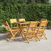 vidaXL 7-tlg. Garten-Essgruppe Massivholz Teak