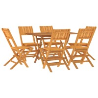 vidaXL 7-tlg. Garten-Essgruppe Massivholz Teak