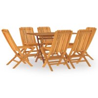 vidaXL 7-tlg. Garten-Essgruppe Massivholz Teak