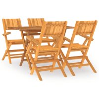 vidaXL 5-tlg. Garten-Essgruppe Massivholz Teak