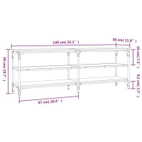 vidaXL TV-Schrank Braun Eichen-Optik 140x30x50 cm Holzwerkstoff