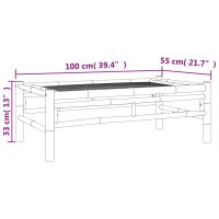 vidaXL 3-tlg. Garten-Lounge-Set mit Dunkelgrauen Kissen Bambus