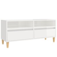 vidaXL TV-Schrank Hochglanz-Wei&szlig; 100x34,5x44,5 cm Holzwerkstoff