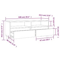 vidaXL TV-Schrank Hochglanz-Wei&szlig; 100x34,5x44,5 cm Holzwerkstoff