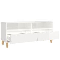 vidaXL TV-Schrank Hochglanz-Wei&szlig; 100x34,5x44,5 cm Holzwerkstoff