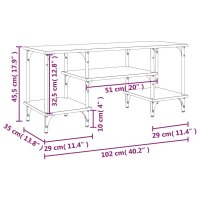 vidaXL TV-Schrank Braun Eichen-Optik 102x35x45,5 cm Holzwerkstoff