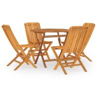 vidaXL 5-tlg. Garten-Essgruppe Massivholz Teak