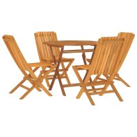 vidaXL 5-tlg. Garten-Essgruppe Massivholz Teak