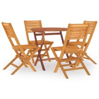 vidaXL 5-tlg. Garten-Essgruppe Massivholz Teak