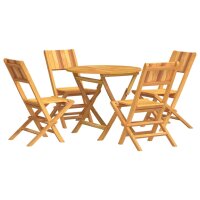 vidaXL 5-tlg. Garten-Essgruppe Massivholz Teak