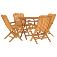 vidaXL 5-tlg. Garten-Essgruppe Massivholz Teak