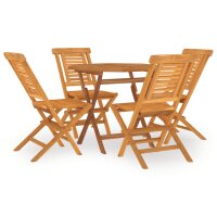 vidaXL 5-tlg. Garten-Essgruppe Massivholz Teak