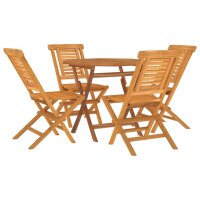 vidaXL 5-tlg. Garten-Essgruppe Massivholz Teak