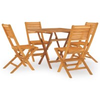 vidaXL 5-tlg. Garten-Essgruppe Massivholz Teak