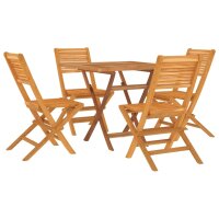 vidaXL 5-tlg. Garten-Essgruppe Massivholz Teak