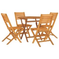 vidaXL 5-tlg. Garten-Essgruppe Massivholz Teak