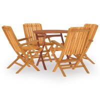 vidaXL 5-tlg. Garten-Essgruppe Massivholz Teak