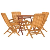 vidaXL 5-tlg. Garten-Essgruppe Massivholz Teak