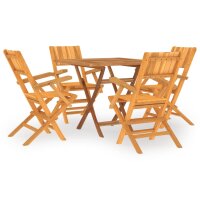 vidaXL 5-tlg. Garten-Essgruppe Massivholz Teak