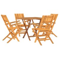 vidaXL 5-tlg. Garten-Essgruppe Massivholz Teak