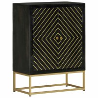 vidaXL Sideboard mit 2 Türen Schwarz Gold 55x30x75...