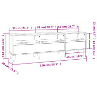 vidaXL TV-Schrank Schwarz 150x30x44,5 cm Holzwerkstoff