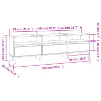 vidaXL TV-Schrank R&auml;uchereiche 150x30x44,5 cm Holzwerkstoff