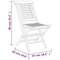 vidaXL Gartenst&uuml;hle 8 Stk. Klappbar 47x63x90 cm Massivholz Teak