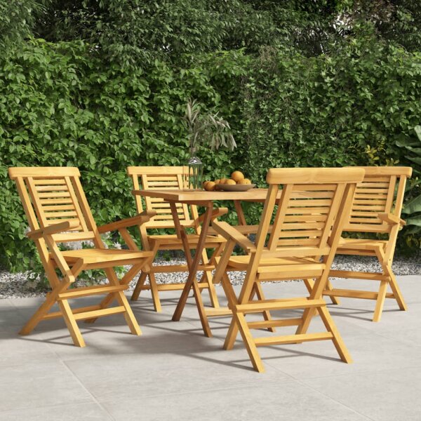 vidaXL Gartenst&uuml;hle 4 Stk. Klappbar 56x63x90 cm Massivholz Teak