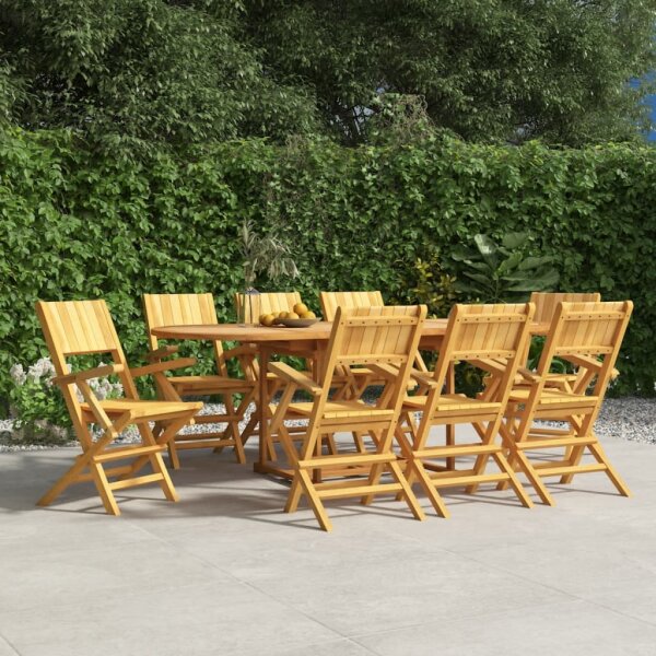 vidaXL Gartenst&uuml;hle 8 Stk. Klappbar 55x61x90 cm Massivholz Teak