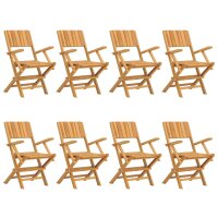 vidaXL Gartenst&uuml;hle 8 Stk. Klappbar 55x61x90 cm Massivholz Teak