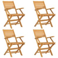 vidaXL Gartenst&uuml;hle 4 Stk. Klappbar 55x62x90 cm Massivholz Teak