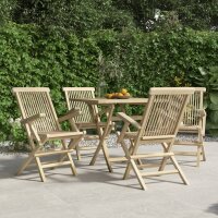 vidaXL Gartenst&uuml;hle 4 Stk. Klappbar Grau 56x61x89 cm Massivholz Teak