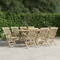 vidaXL Gartenst&uuml;hle 8 Stk. Klappbar Grau 56x61x89 cm Massivholz Teak