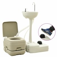 vidaXL Tragbare Campingtoilette mit Waschbecken und Wasserbeh&auml;lter