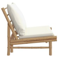 vidaXL Gartenstühle 2 Stk. mit Cremeweißen Kissen Bambus