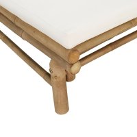 vidaXL Gartenstühle 2 Stk. mit Cremeweißen Kissen Bambus