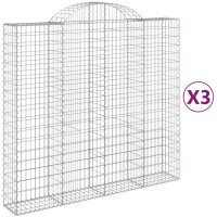 vidaXL Gabionen mit Hochbogen 3 Stk. 200x50x180/200cm...