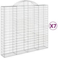 vidaXL Gabionen mit Hochbogen 7 Stk. 200x50x180/200cm...