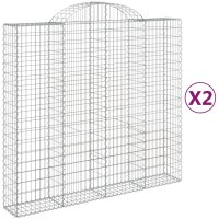 vidaXL Gabionen mit Hochbogen 2 Stk. 200x50x180/200cm...